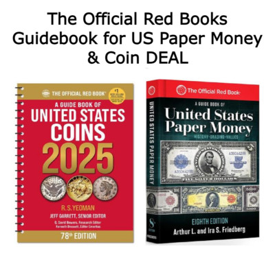 2025 Official Red Book Guide US Coins SPIRAL & US Paper Money 8th Ed Catalog Lot