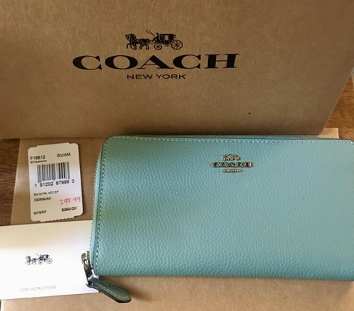 【COACH】Accordion Zip Wallet/Hunter Green Coach Green Leather Accordion Zip Wallet Wallets