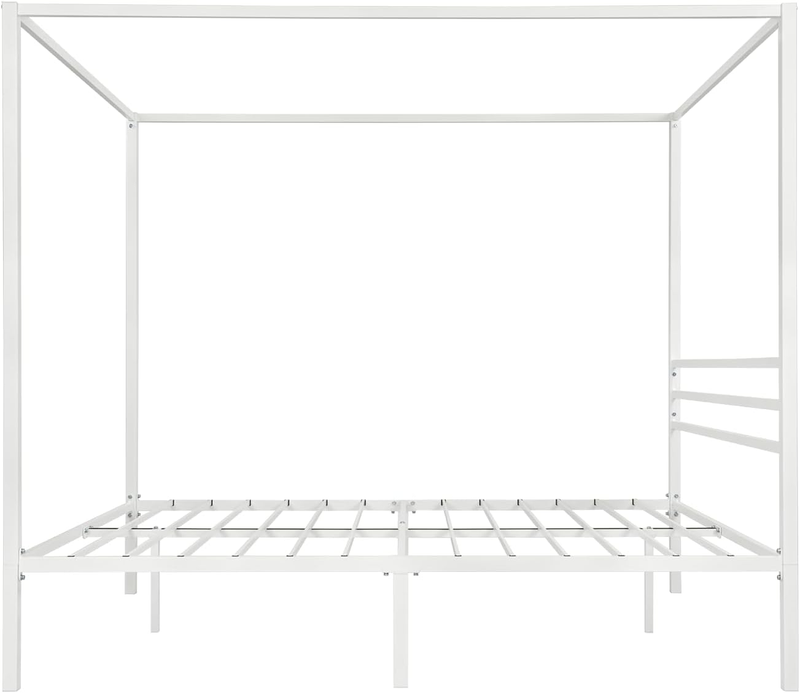 Queen Size Metal Canopy Bed Frame, Modern Four-Poster Platform Bed Frame, Mattre