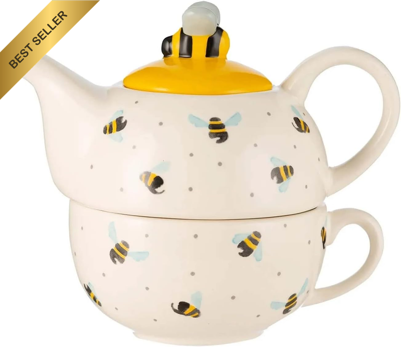 Sweet Bee Tea for One Ceramic Teapot