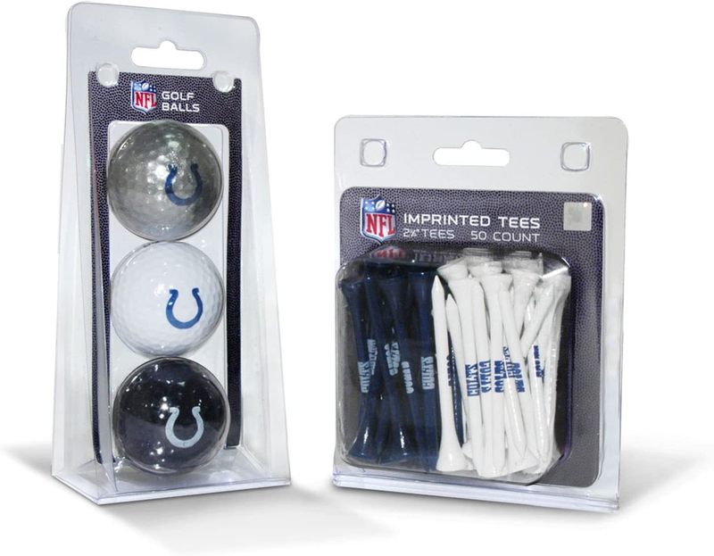 Team Golf NFL Logo Imprinted Golf Balls (3 Count) & 2-3/4" Regulation Golf Tees