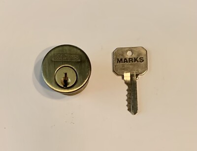 Marks 15/16  Mortise Cylinder Antique Brass 1 KEY FREE SHIPPING! Made In USA!