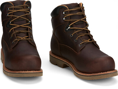 Pre-owned Chippewa Mens Serious Plus 6in Wp Met Guard Ct Pr Briar Oiled Leather Work Boots