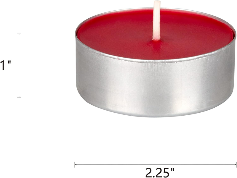 12 Pcs Unscented Red Oversize Tea Lights Candle, Pressed Wax Candles 12 Hour Bur