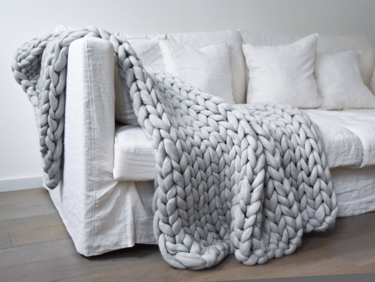 Handmade Giant Knit Throw Sofa Blanket Hand Woven Blanket Home EBay