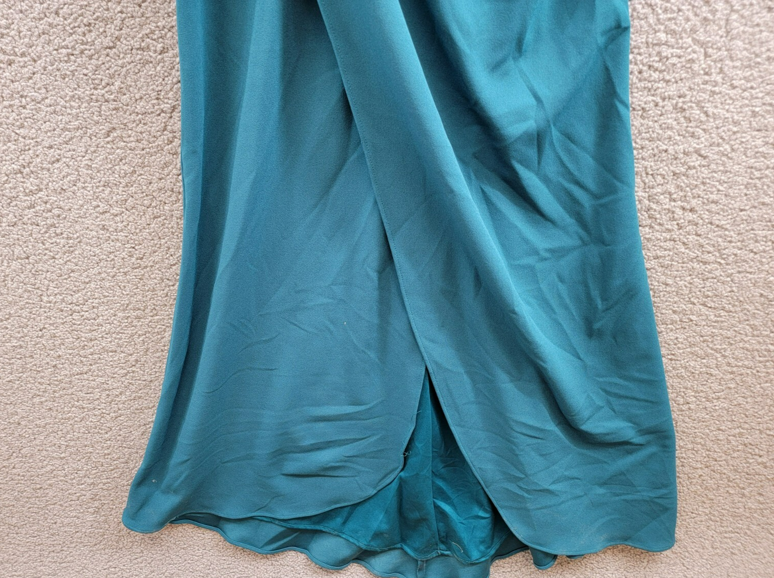 AQUA Cutout One Shoulder Gown Women's 0 Azure Solid Asymmetric Back Zip Closure - Picture 4 of 15