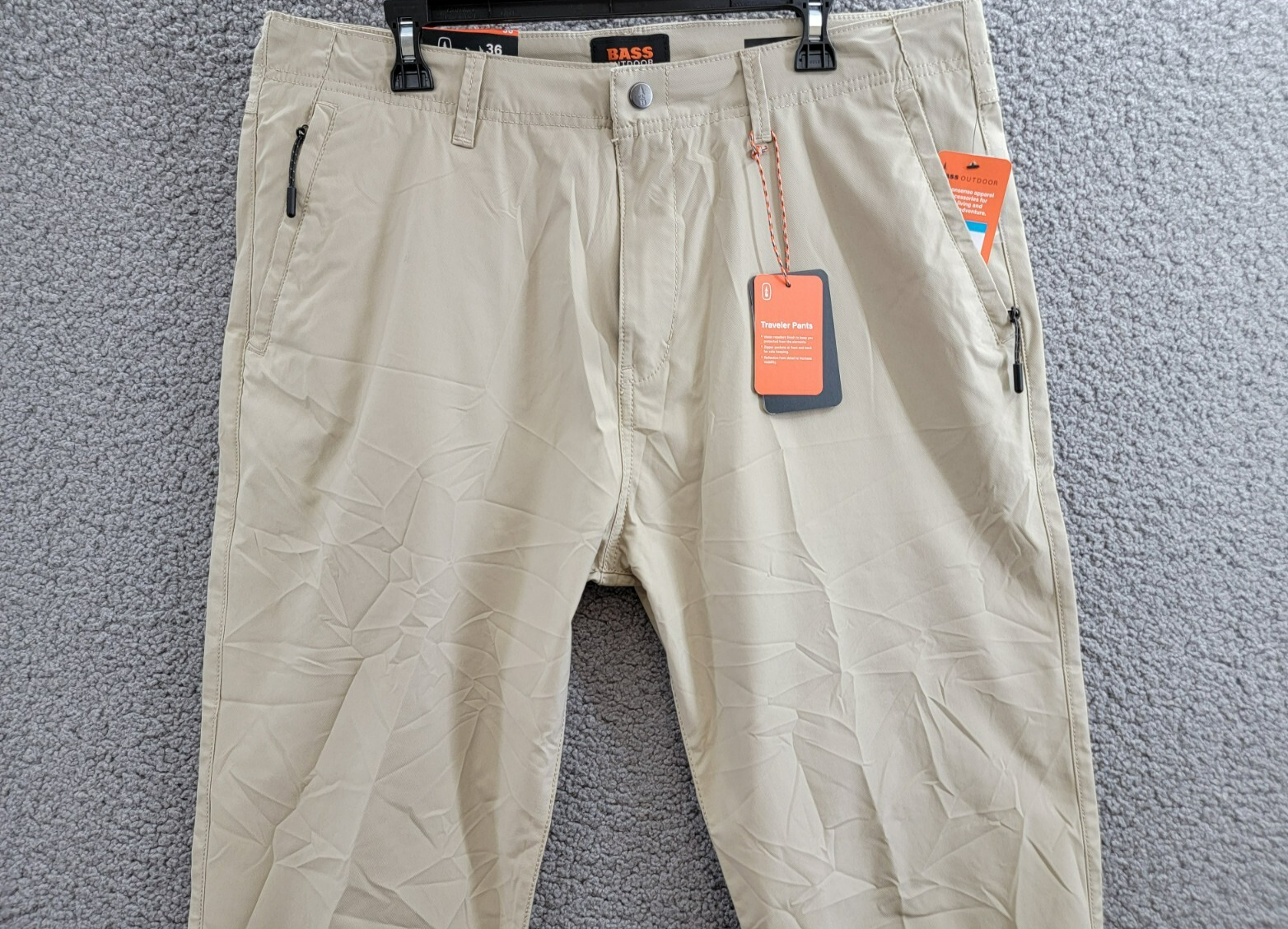Bass Outdoor Straight-Fit Traveler Pants Men's 36 Trench Coat Button Zip Closure - Picture 3 of 18