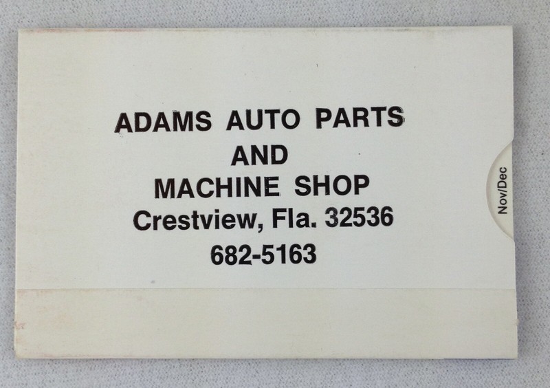 NFL 1987 National Football League &nbsp;Push/ Pull Schedule Card - Adams Auto Parts
