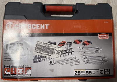NIB Crescent 128 Piece 3/8'' Drive 12 Point SAE/Metric Mechanics Tool Set CTK128C