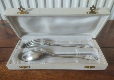 Coffret Couverts Métal Argenté LE MONDIAL Fourchette Cuillère Modèle Coquille 