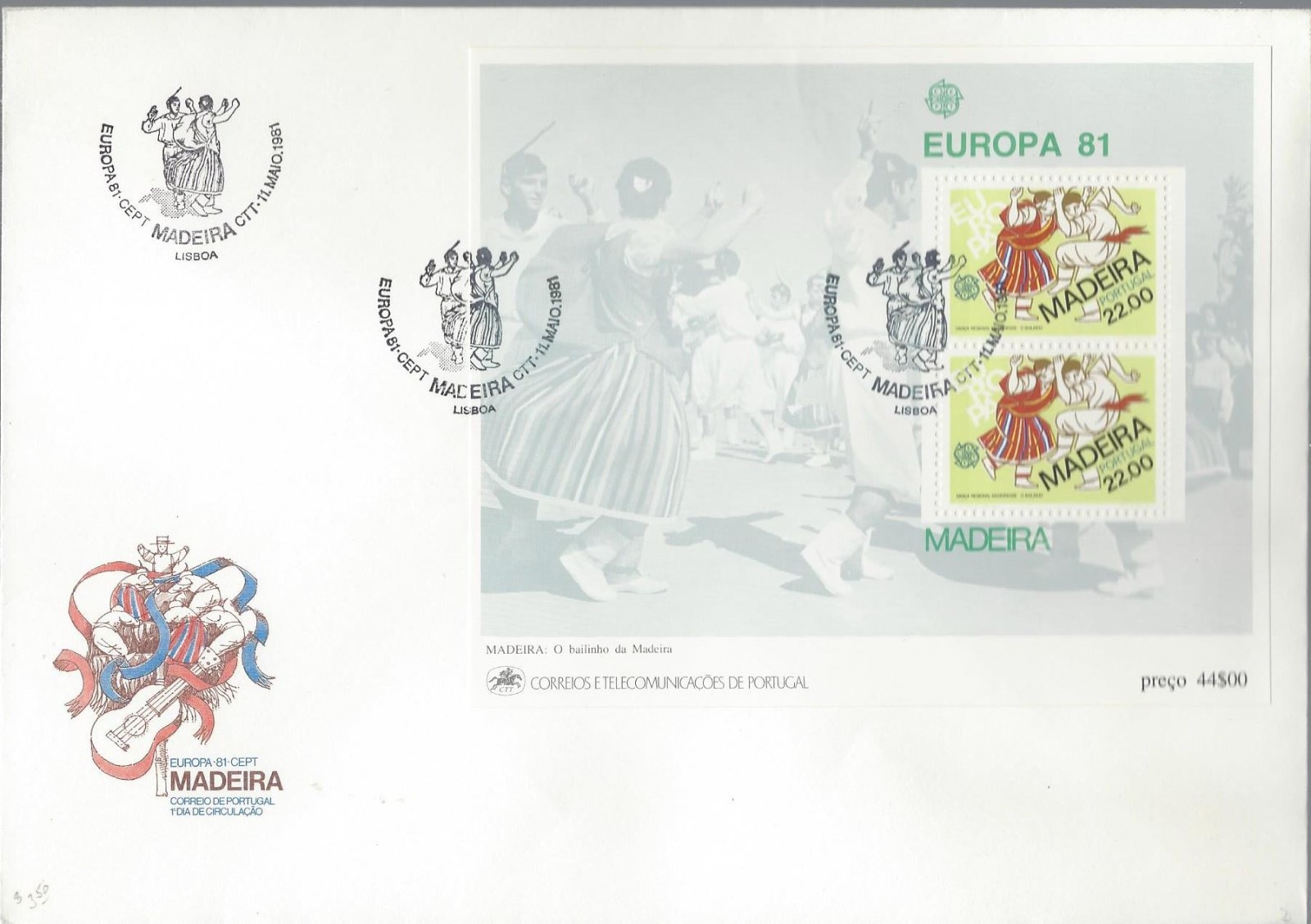 1981-3 Portugal - Madeira 3 Different Europa S/S FDC's