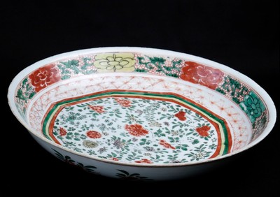 antique exported chinese porcelain wucai charger platter plate dish bowl marked