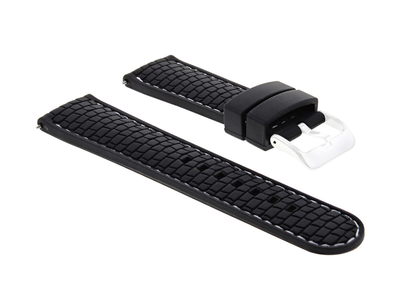 22MM RUBBER STRAP BAND FOR 45-45.5MM OMEGA SEAMASTER PLANET OCEAN WATCH BLACK WS