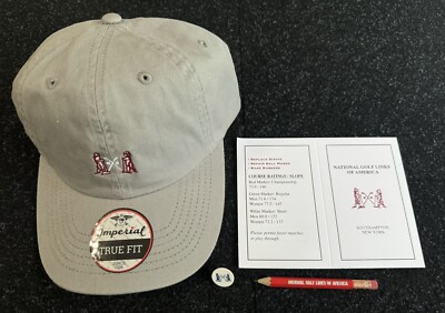NEW National Golf Links Of America Light Gray Cotton Imperial Hat w/extras