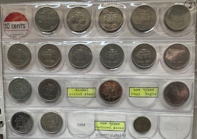 Scegli JAMAICA ISLANDS 10 cent dollar flowers e Paul Bogle + rs dal 1969 al 1995