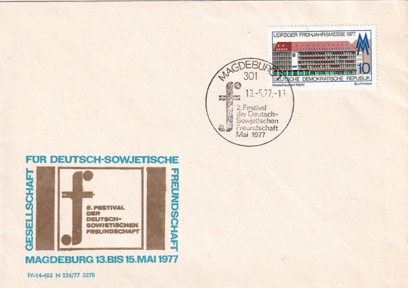 Sonderumschlag Zum 2. Festival Der Deutsch-Sowjetischen Freundschaft Mai 1977   
