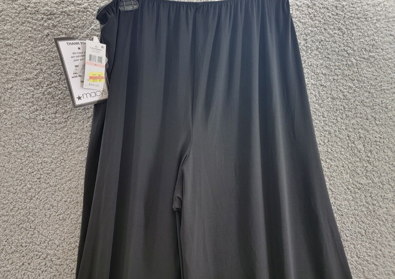 Alex Evenings Plus Size Matte Jersey Straight Leg Pants Women's 2X Black Pull On - Picture 13 of 16