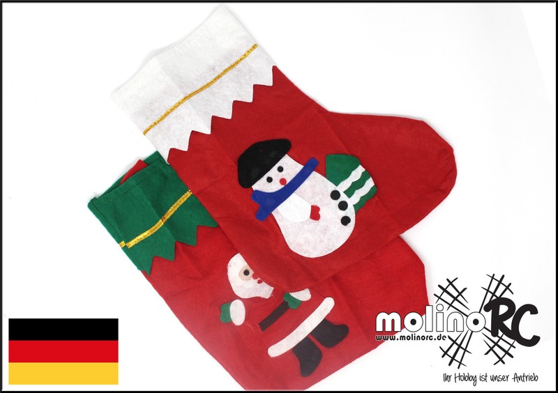 2x Nikolaussocke Nikolausstiefel Weihnachtsstrumpf Schneemann / Nikolaus