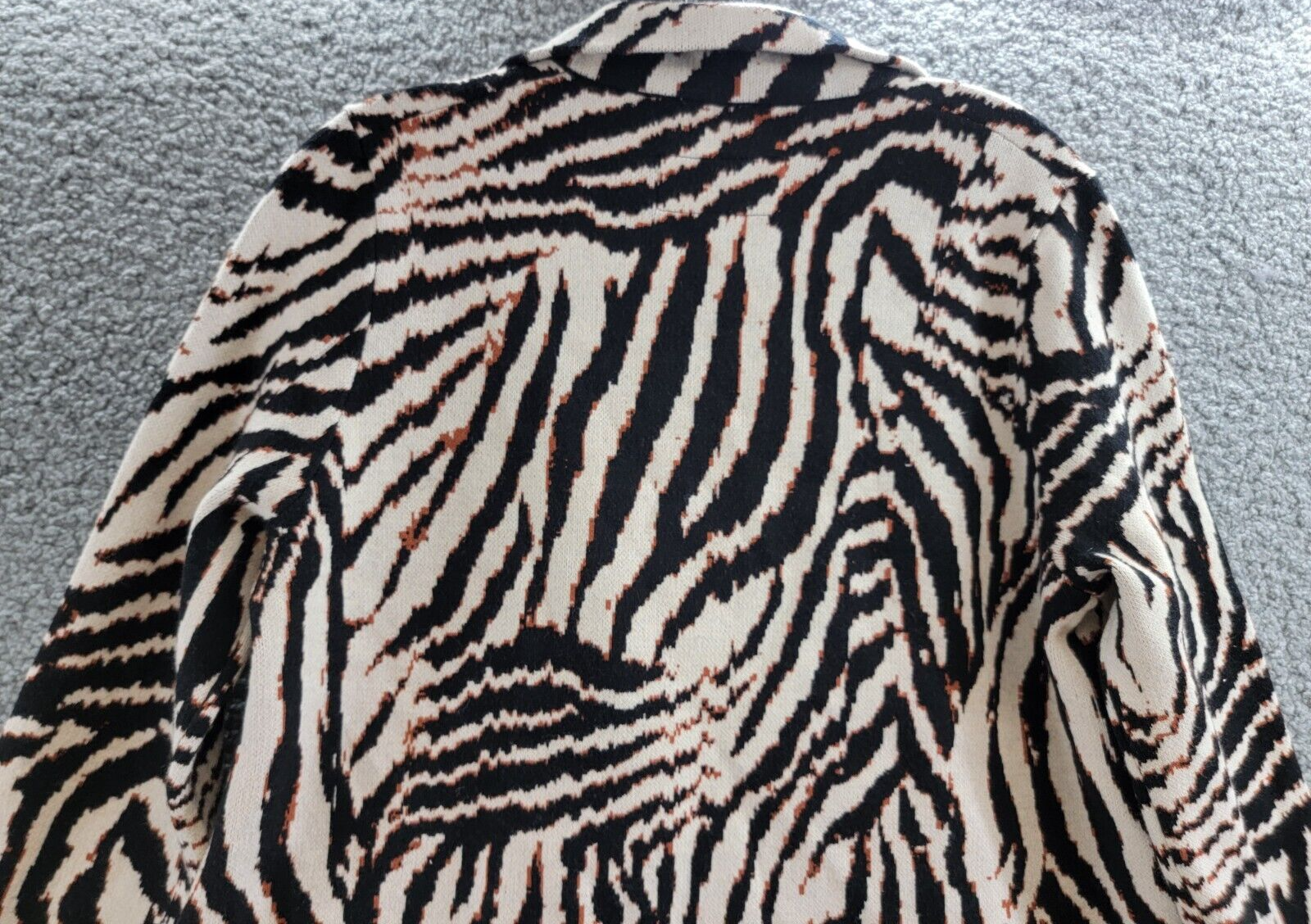 Liverpool Los Angeles Open Front Coatigan Sweater Women's S Abstract Zebra L/S - Picture 11 of 15