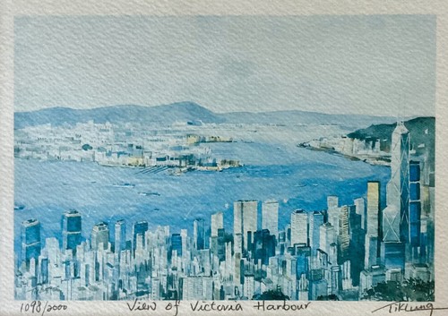 【Tik Lung ティ・ルン】絵画　香港　ビクトリア・ハーバー s-l400.jpg