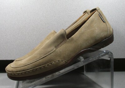 EDLEF MMS70 MEN'S SHOES SIZE 7 (EUR 6.5) TAN NUBUCK SLIP ON MEPHISTO