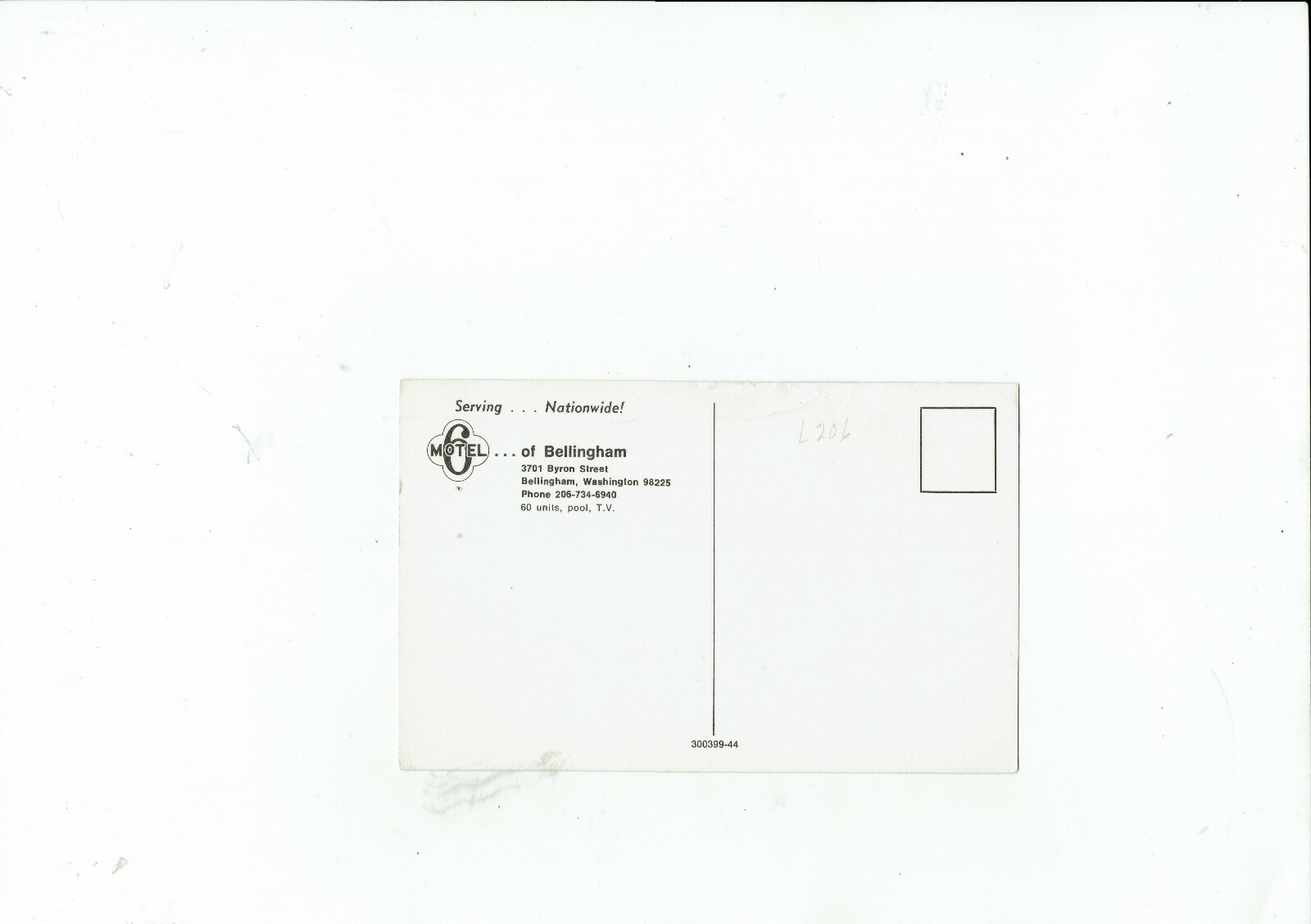 Motel 6 of Bellingham, Bellingham, Washington vintage postcard, 1960's  era