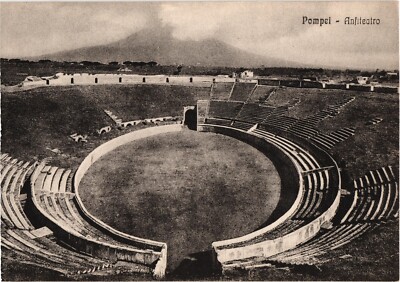 ITALY Napoli Pompeii Amphitheatre Ancient Roman Vintage Postcard