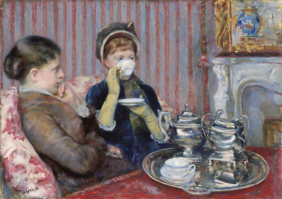 Mary Cassatt - Five O'Clock Tea Time (1880) - 17'' x 22'' Fine Art Print