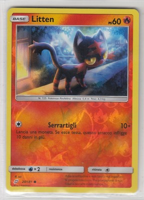 POKEMON Litten 20/181 Comune REVERSE Gioco di Squadra ITA