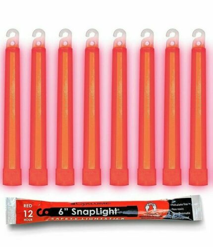 LOT OF 8 Cyalume Red Light Sticks 12 Hour Survival PREPPER BUG OUT EMP EXP 2026