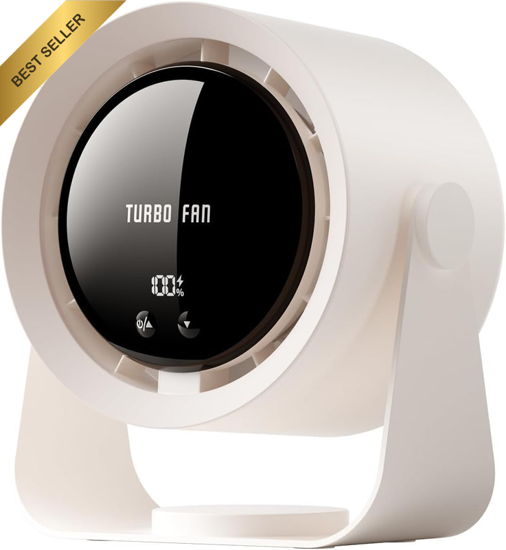 Desk Fan, USB Desktop Fan with LED Display & 5400Mah Battery, 100 Speeds Ultra Q