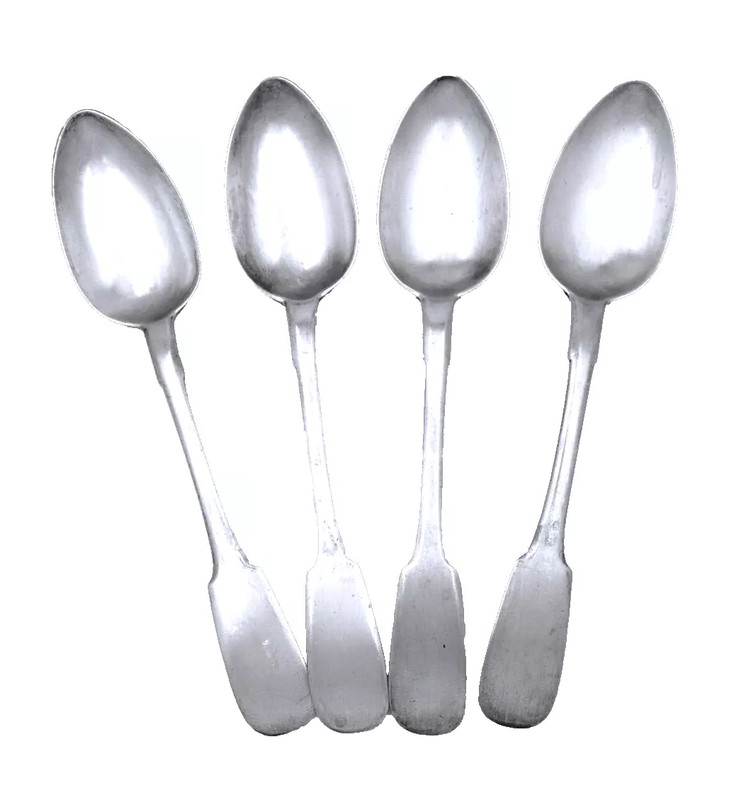 SET OF 4 ANTIQUE V. ASHMARIN RUSSIAN 84 SILVER SERVING