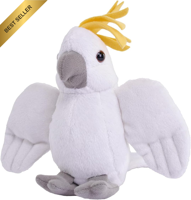 5In Pocketkins Cockatoo Plush Toy Stuffed Animal Eco Friendly Recycled
