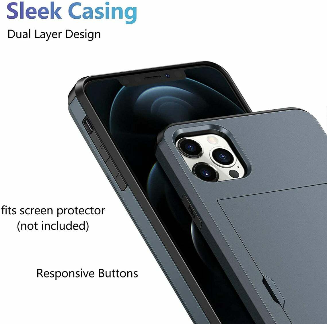 For iPhone 15 14 13 12 11 Pro Max XS XR Shockproof Case Cover Wallet Card Holder