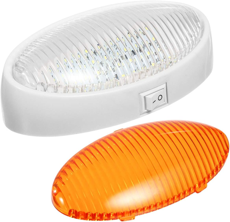 Oval LED RV Exterior Porch Utility Light with Switch 12v Replacement Light for R