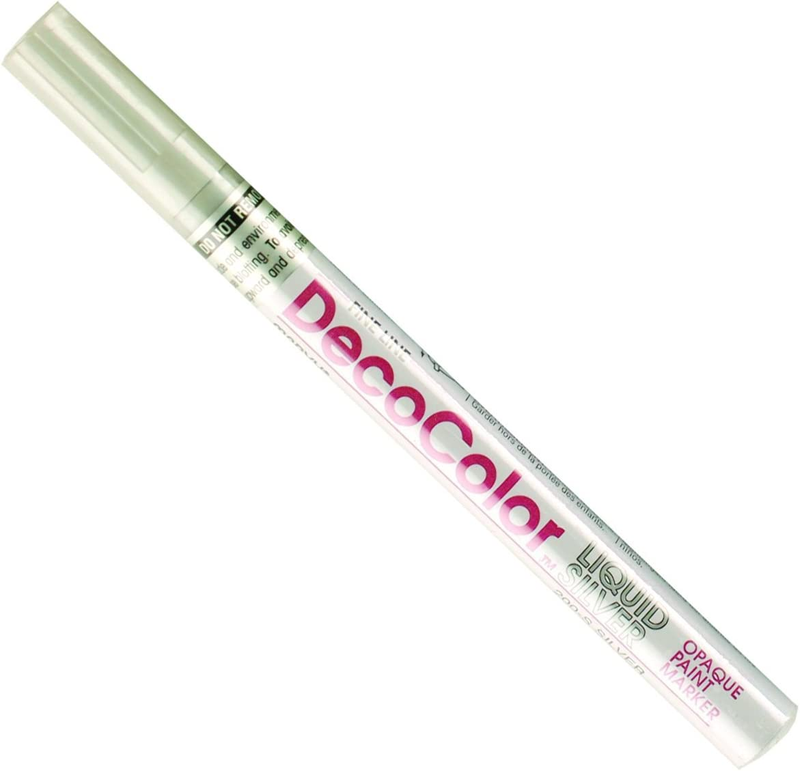 UCHIDA 200-C-SLV Marvy Deco Color Fine Point Paint Marker, Silver (Pack of 1)