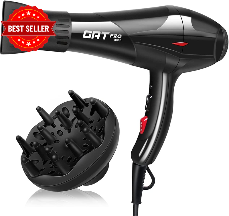 Professional Hair Dryer 3500W Ionic Hairdryer Blow Dryer AC Motor Blue Light Ani