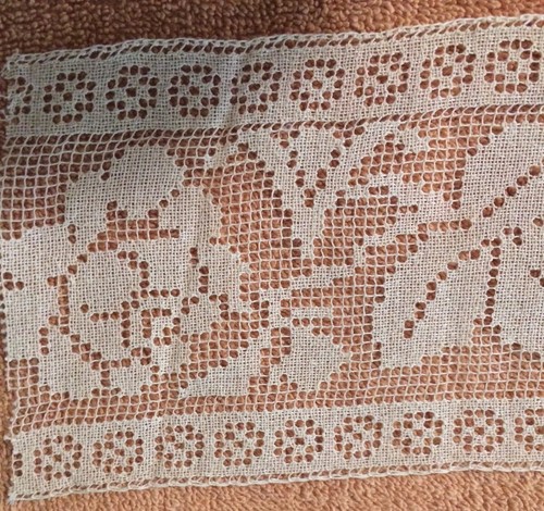 Antique Bobbin Lace, Handmade in India, 1911-1920, Extra Wide, 2 yds. 17 inches