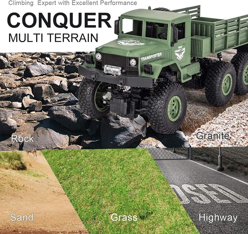 JJRC Q69 Off-Road RC Military Truck: 2.4GHz, 1:18 Scale, 4WD