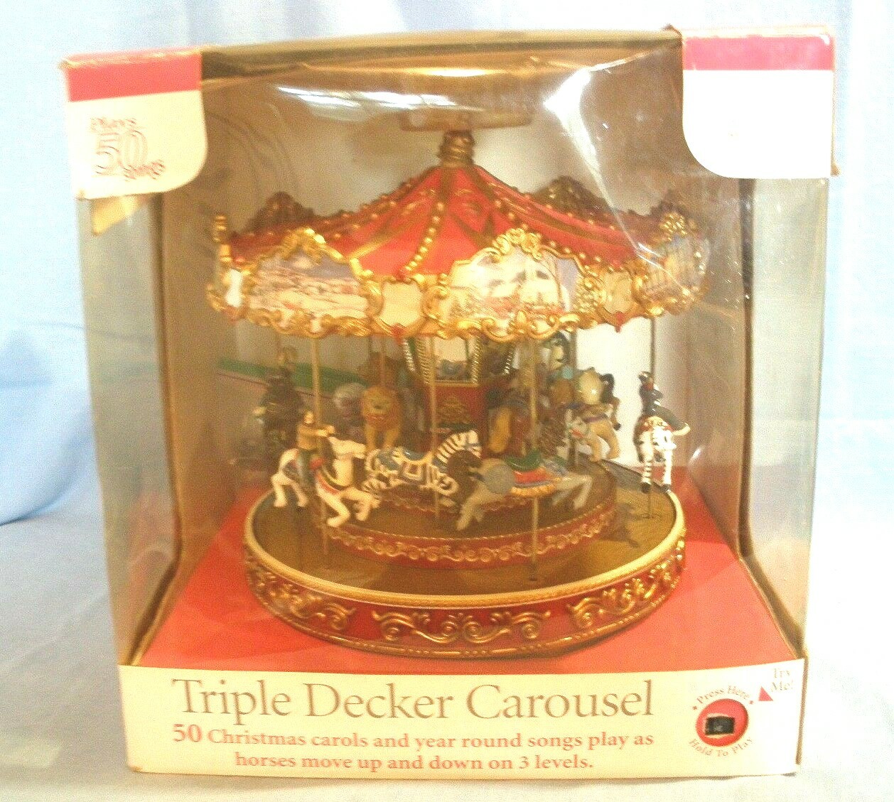 MR CHRISTMAS TRIPLE DECKER CAROUSEL~2005~ANIMATED MUSICAL~50