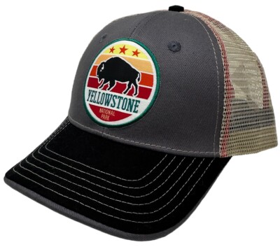 Yellowstone National Park Men's Patch Logo Trucker Hat Cap