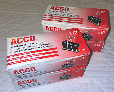 Acco Brands ACC72050 Binder Clips x4 12 each box ,  Total 48 clips