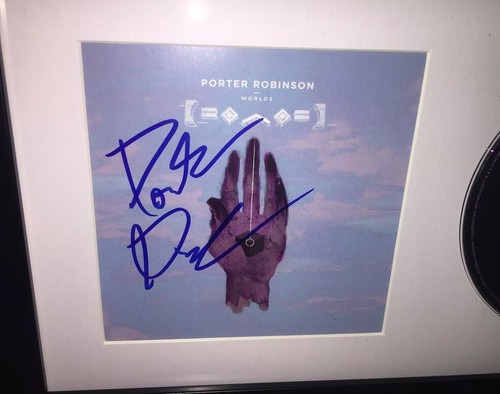 PORTER ROBINSON SIGNED WORLDS CD FRAMED AUTOGRAPHED DEBUT ALBUM ELECTRO HOUSE DJ