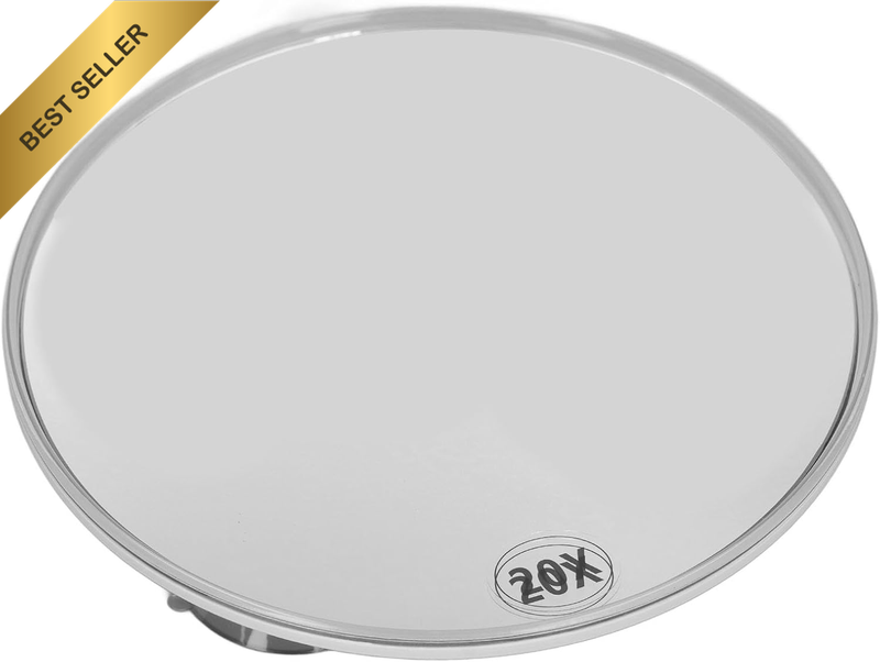 Space Saving 20X Magnifying Mirror with Strong Suction Cups for Facial Care, Por