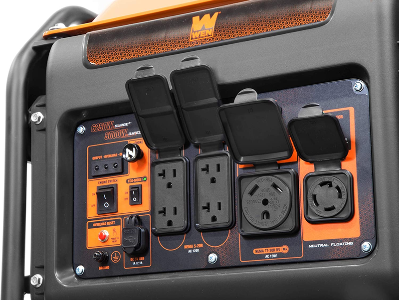 Gn625I 120V/240V, CARB Compliant 6250-Watt RV and Transfer-Switch-Ready Open Fra