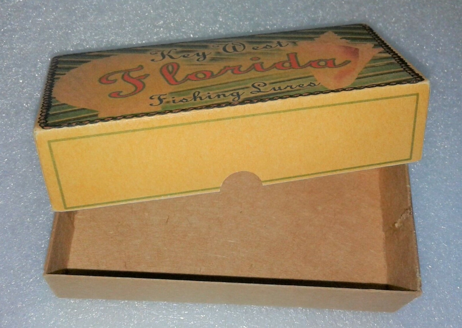 Key West fishing lure box use as Florida beach house cabin decoration #2