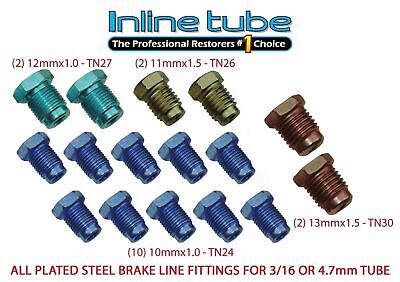 10mm X 1.0 Inverted Flare Tube Nut Fitting 4.7mm 3//16 Brake Line Tubing EA TN74