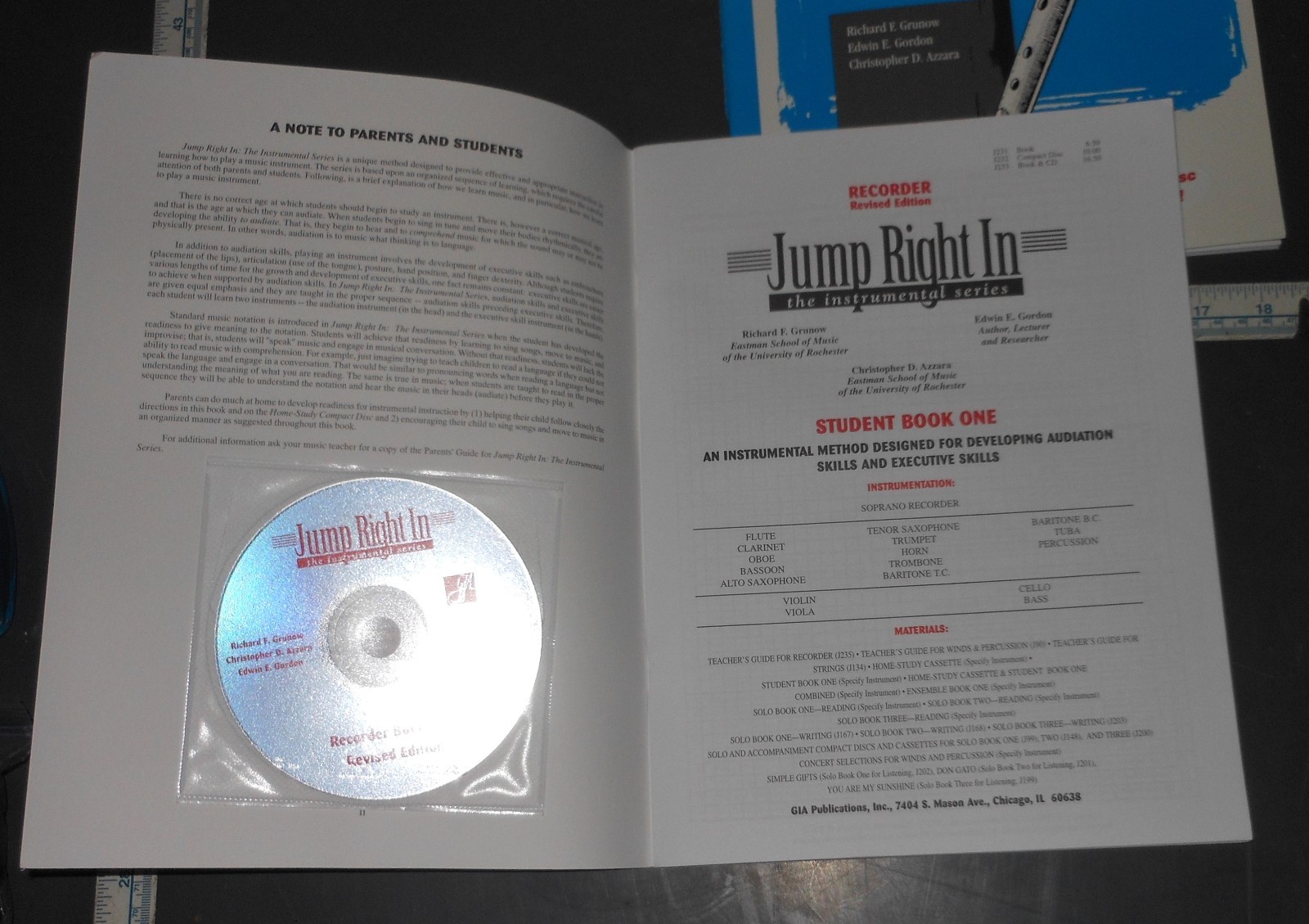 JUMP RIGHT IN SOPRANO RECORDER BEGINNER INSTRUCTIONAL BOOKS 1 & 2 W CD'S
