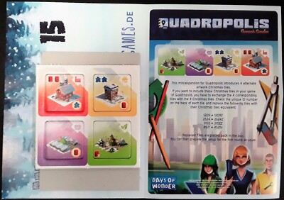 2016 ADVENT Calendar Promo 15: QUADROPOLIS CHRISTMAS TILE Brettspiel NEW Game