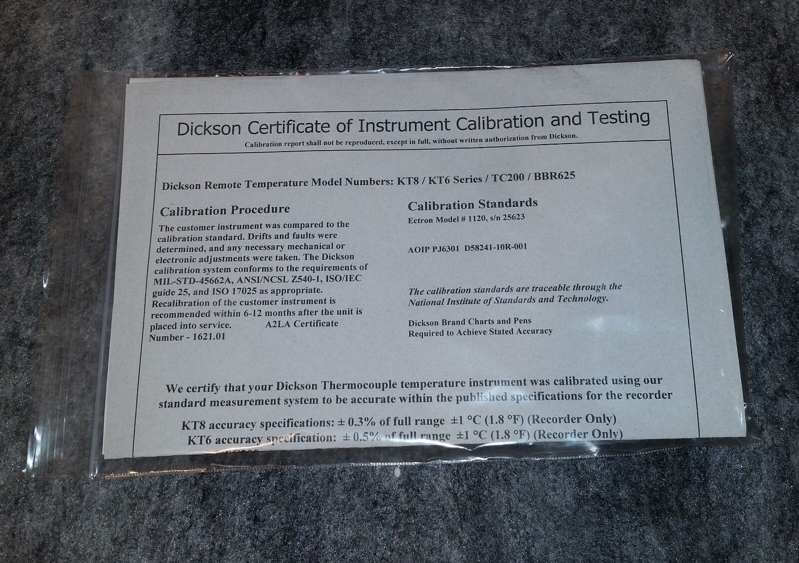 Dickson Chart Recorder Calibration